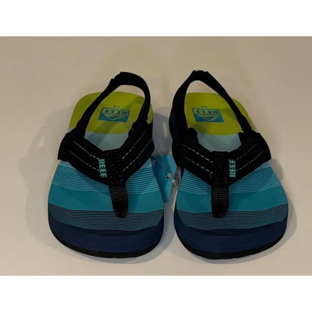 NWT Reef Little Ahi Boys Sandals in Aqua Green - Size 7/8